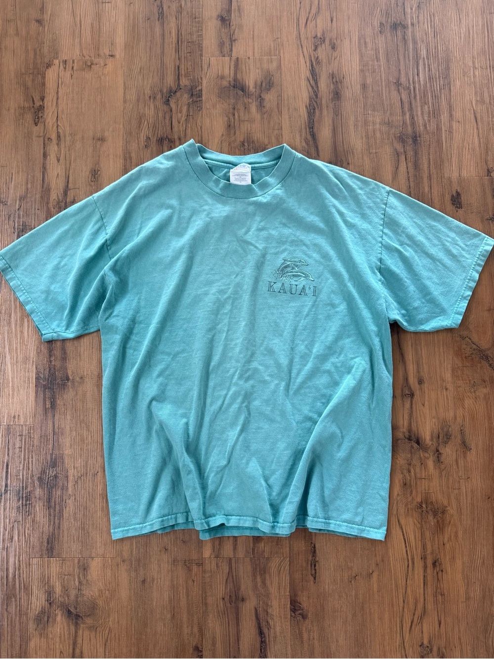 Vintage 90s Hawaii Teal Kauai Graphic Short-Sleeve Tee